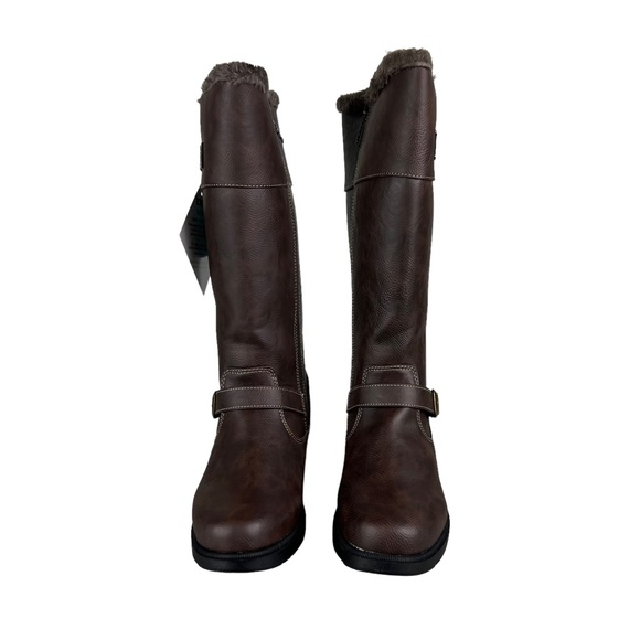 TOTES DEBRA Brown Waterproof Riding Boots - Picture 4 of 11